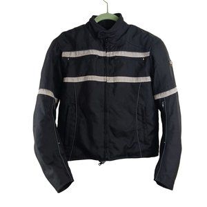 Bilt BLT 2 Mens Motorcycle Jacket w/ Armor Ventilation Black White Size Small